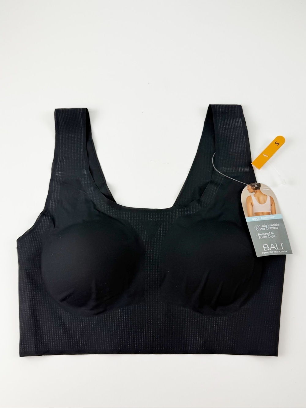 Bali Bra Small Black Comfort Revolution EasyLite Shaping Wireless NWT 3491
